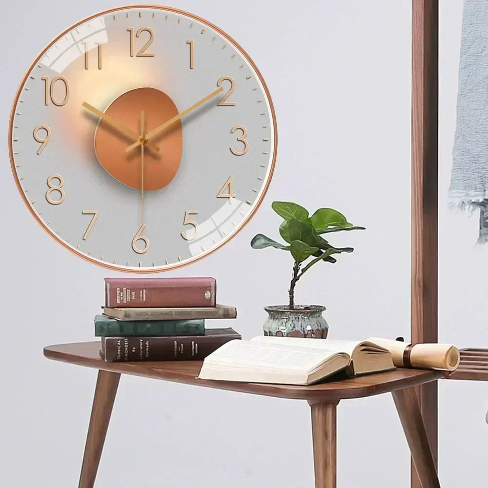 Silent Wall Clock with Glass Face and Minimalist Metallic Frame - Image 3