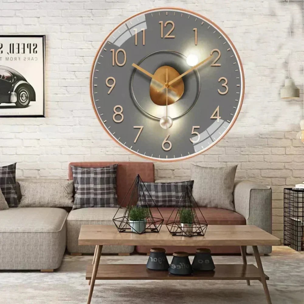 Silent Wall Clock with Glass Face and Minimalist Metallic Frame - Image 5
