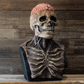 Skull Mask with Exposed Brain and Skeletal Chest Plate for Horror Costume - Image 1