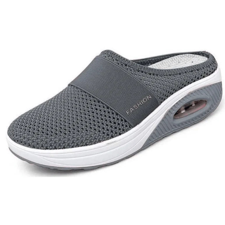 Slip-On Mule Sneakers with Air Cushion Mesh Upper and Non-Slip Platform - Image 1