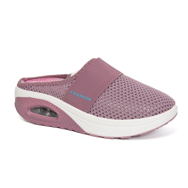 Slip-On Mule Sneakers with Air Cushion Mesh Upper and Non-Slip Platform - Image 12