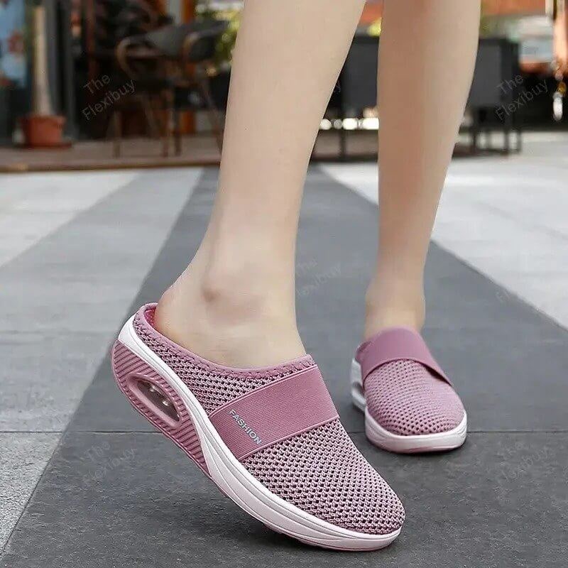 Slip-On Mule Sneakers with Air Cushion Mesh Upper and Non-Slip Platform - Image 4