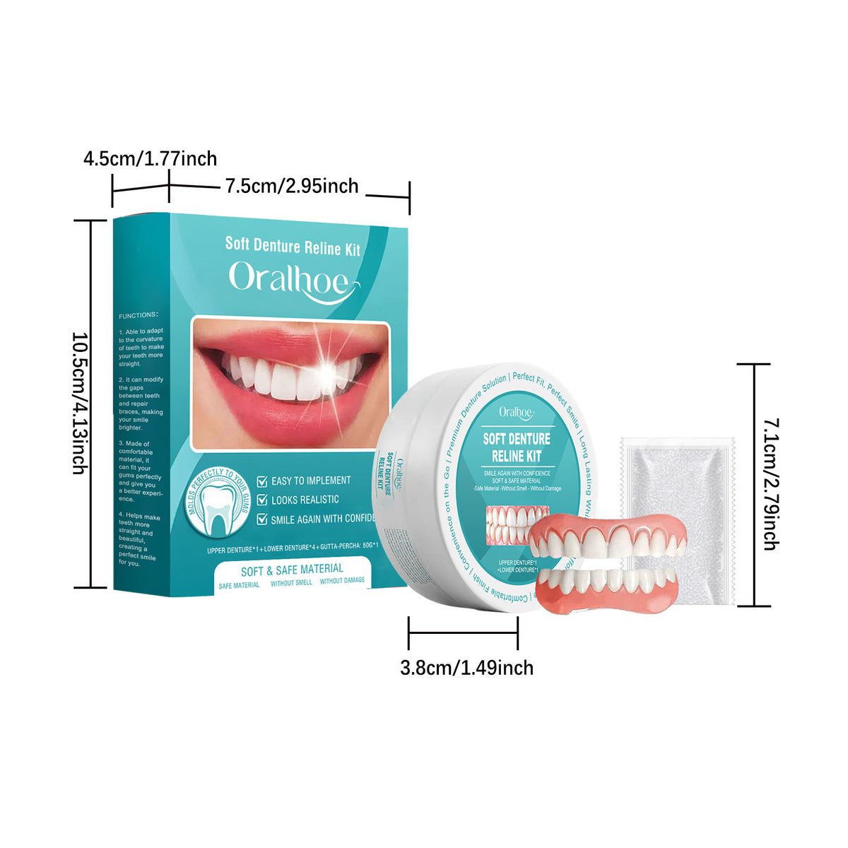 Snap on Veneers with Moldable Beads and Custom Fit Cosmetic False Teeth - Image 6