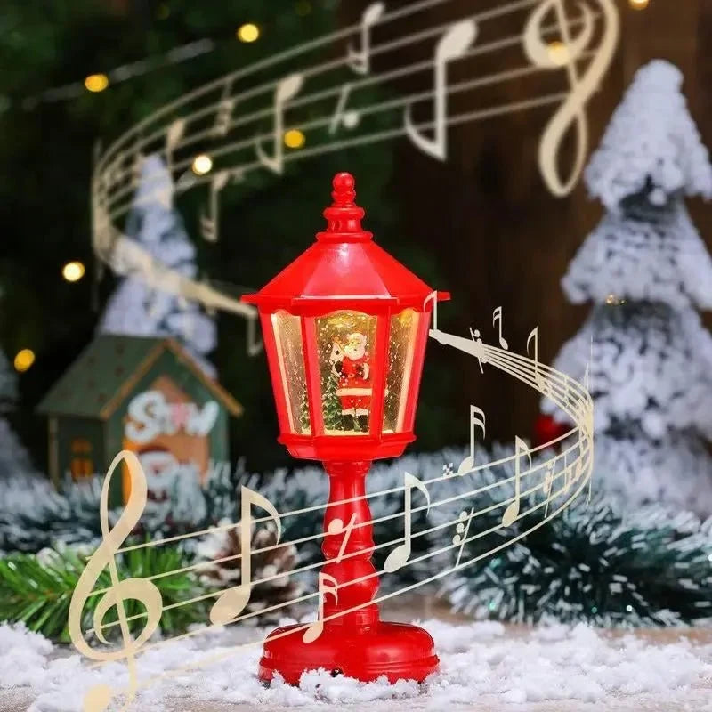 Snow Globe Lantern with Battery Operated LED Light and Musical Christmas Decoration - Image 3