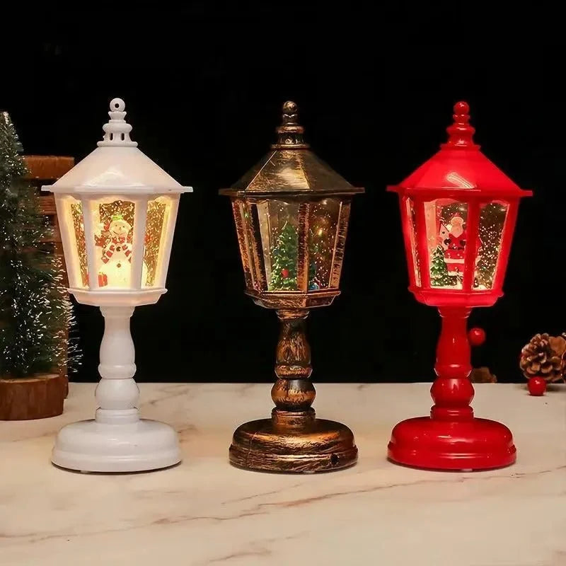 Snow Globe Lantern with Battery Operated LED Light and Musical Christmas Decoration - Image 4