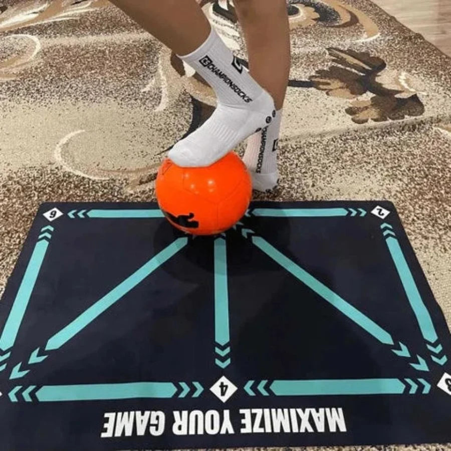 Soccer Training Equipment Mat with Numbered Guides and Non-Slip Backing for Footwork Drills - Image 5