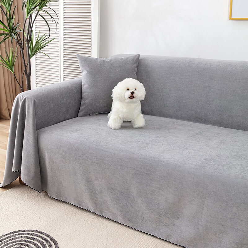 Sofa Couch Cover Washable with Chenille Texture and Pom-Pom Fringe - Image 10