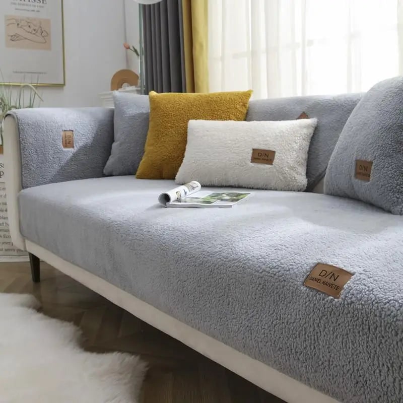 Sofa Cover with Non-Slip Design Plush Teddy Fleece Waterproof and Washable for Pets - Image 1