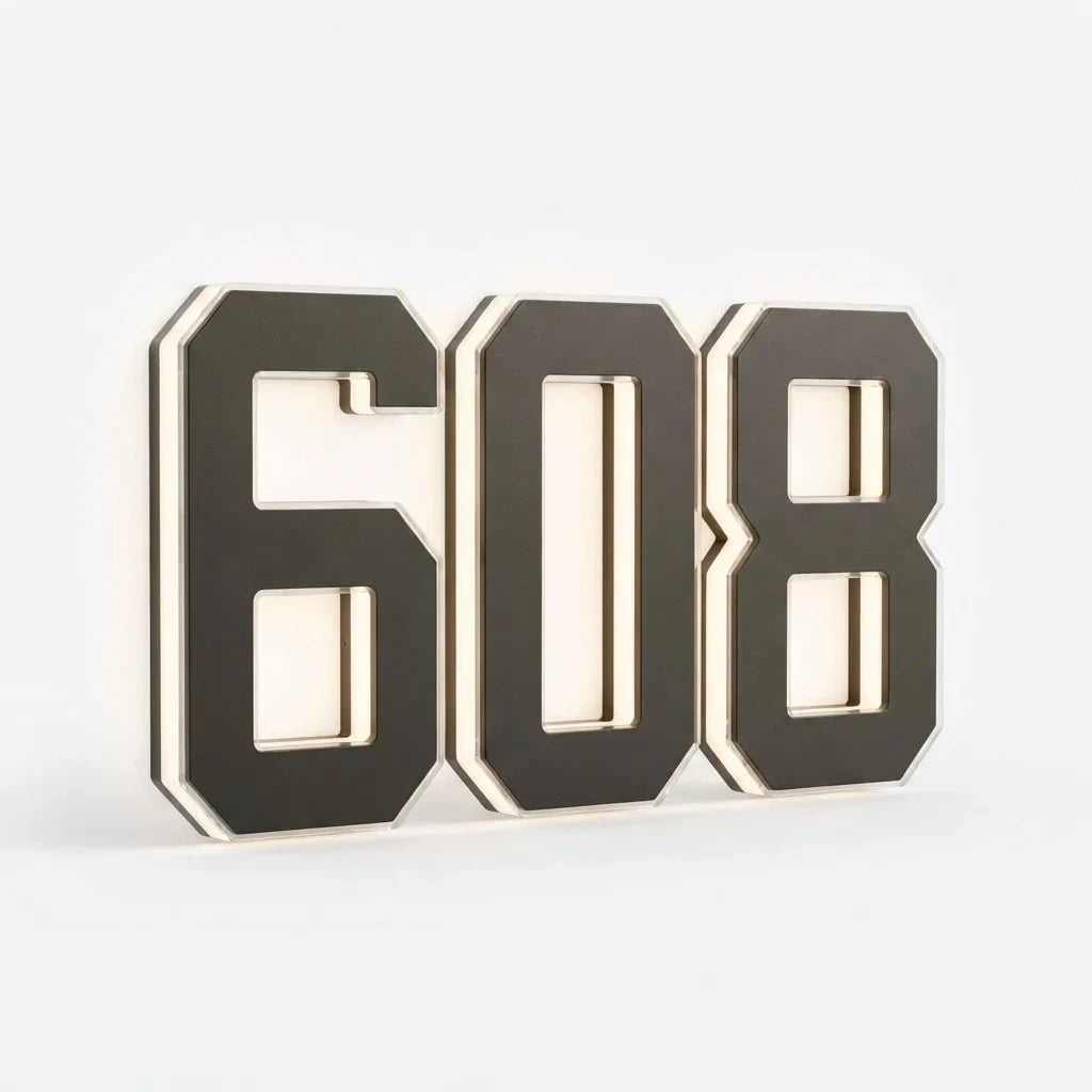 Solar House Numbers with Backlit LED Illuminated Address Sign Weatherproof - Image 19