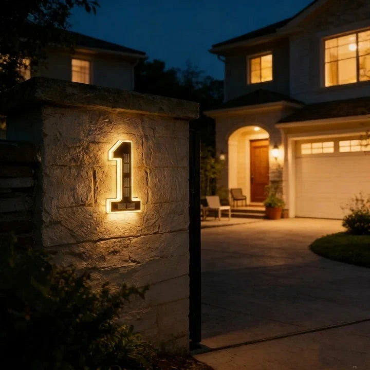 Solar House Numbers with Backlit LED Illuminated Address Sign Weatherproof - Image 6