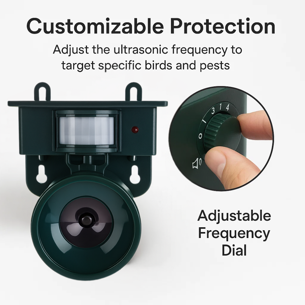 Solar Motion Activated Bird Deterrent with Ultrasonic and Sonic Repeller - Image 5