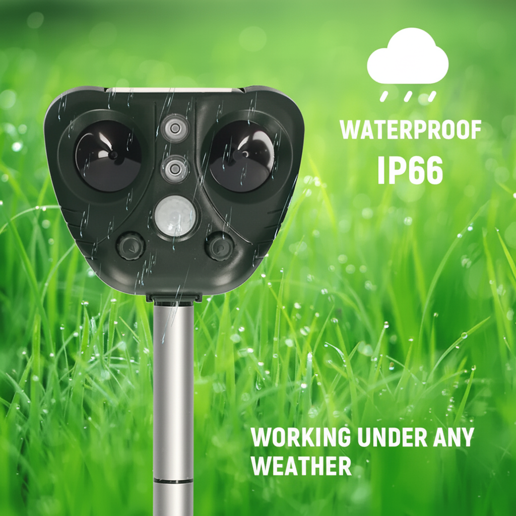 Solar Powered Ultrasonic Pest Repeller with Motion Sensor and Flashing LED Lights - Image 3