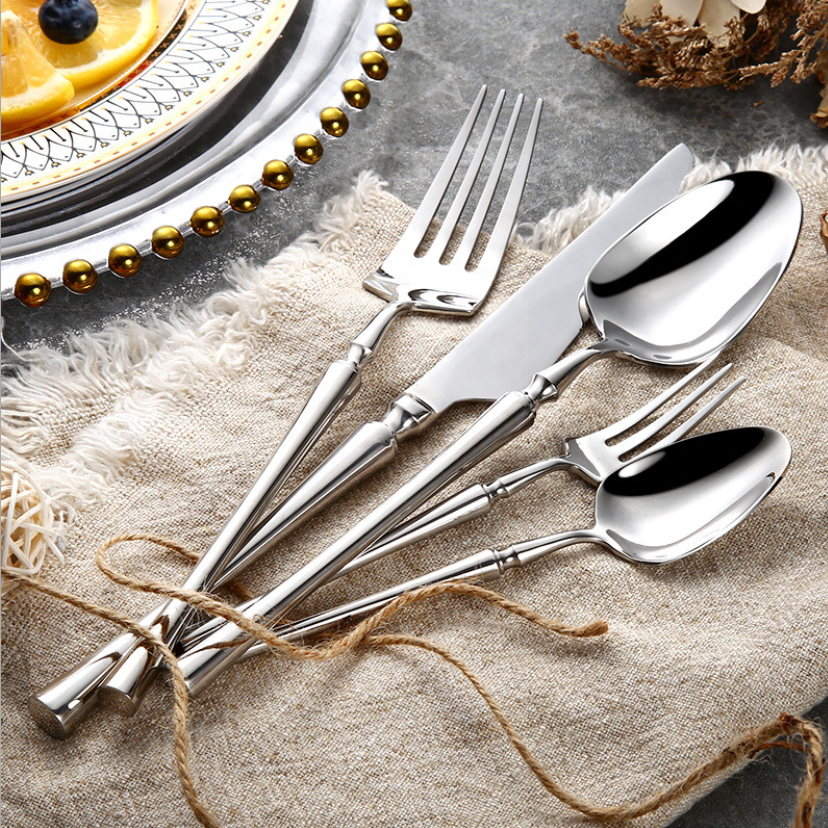 Stainless Steel Flatware Set with Tapered Handles 24-Piece Cutlery for 6 - Image 1