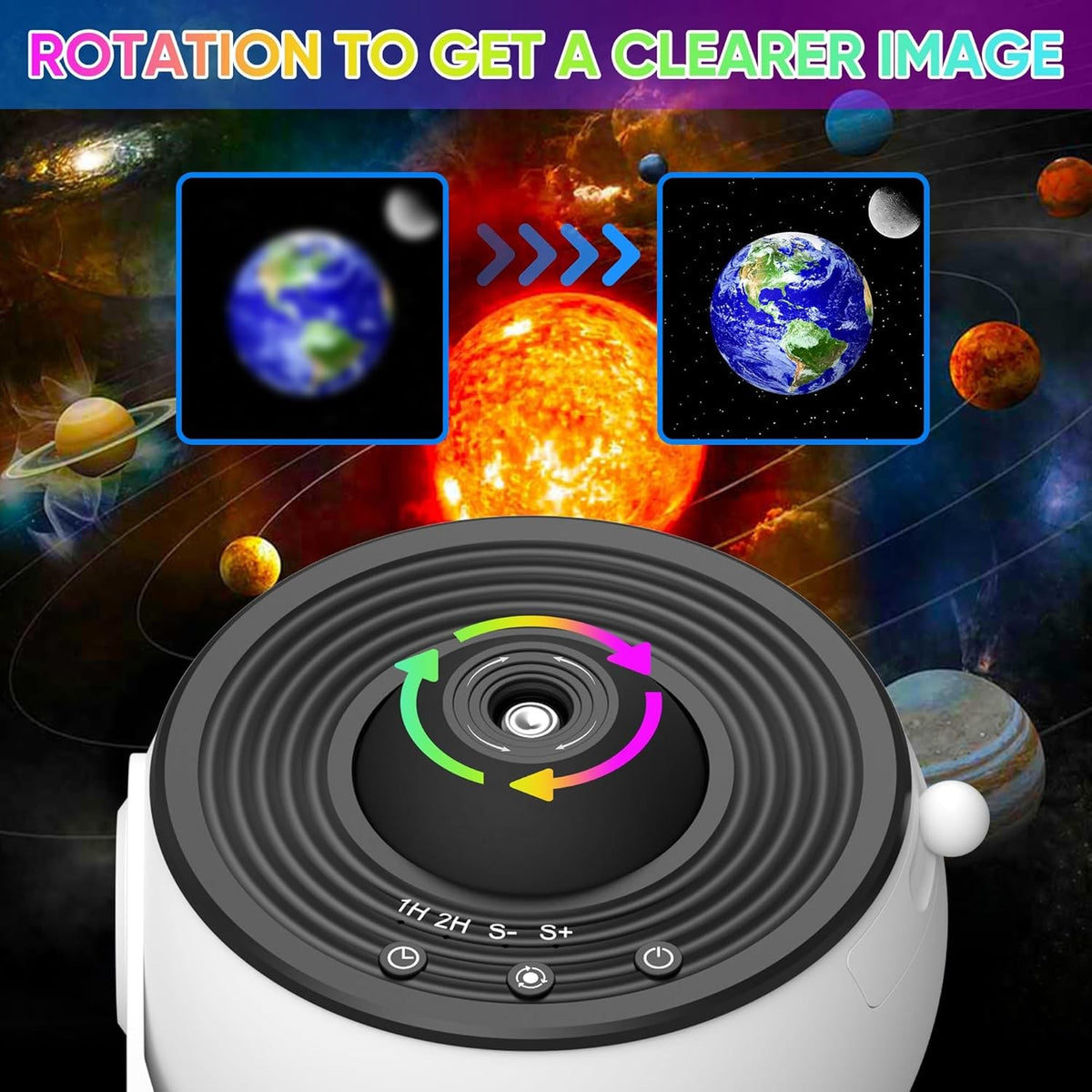 Star Projector Night Light with 360° Rotating Galaxy Projection and Tilting Stand - Image 8