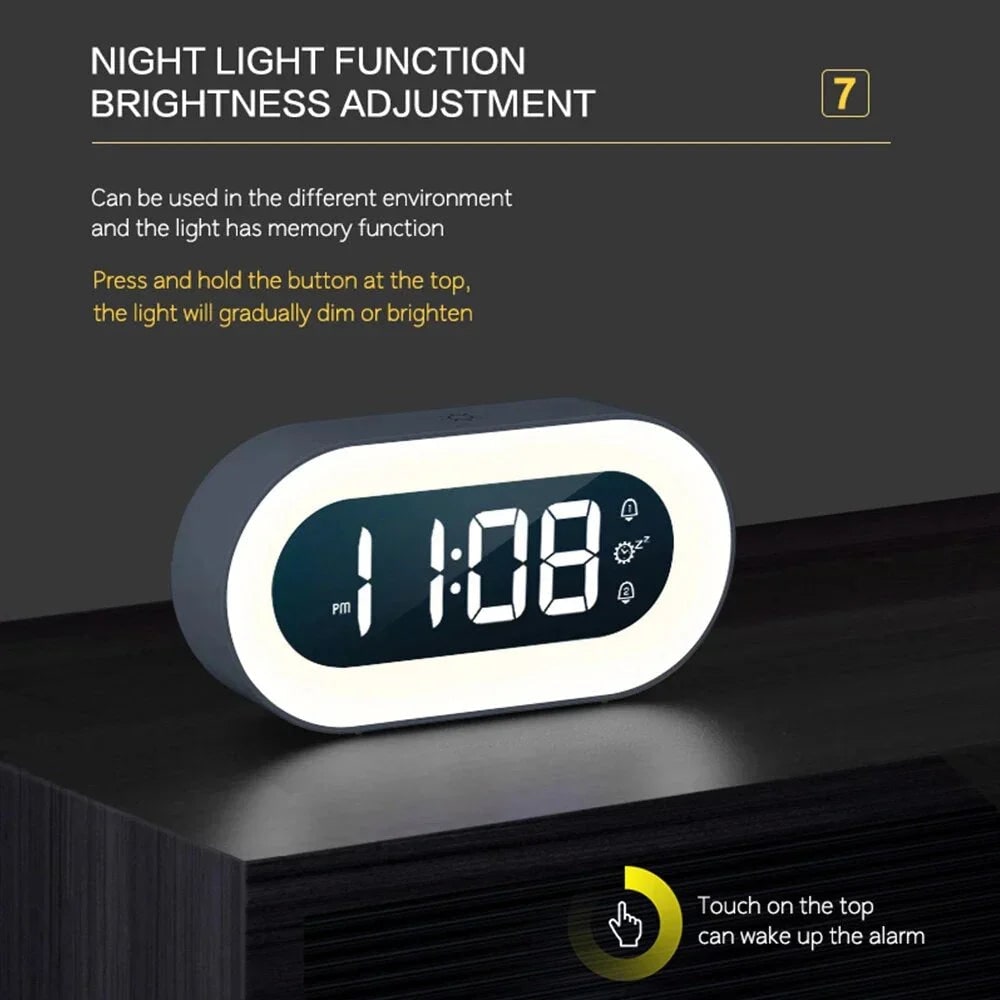 Sunrise Alarm Clock with Digital LED Display and Dimmable Night Light - Image 4