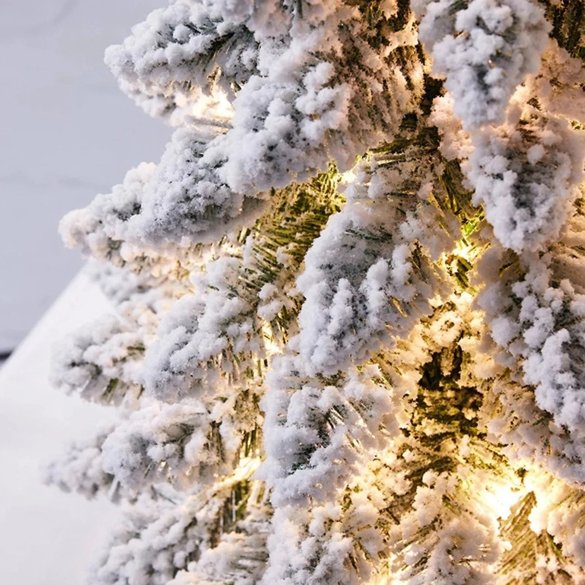 Tabletop Christmas Tree with LED Lights Flocked Snow Effect and Realistic Branches - Image 5