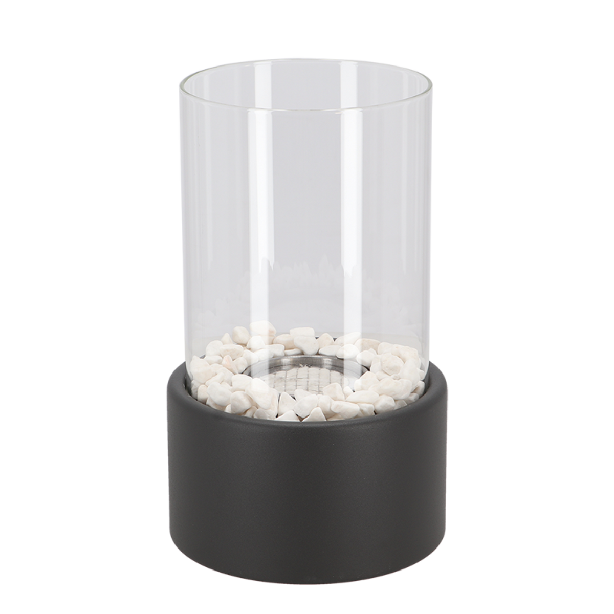 Tabletop Fire Pit with Glass Cylinder and Decorative Stones Indoor Portable Smokeless Fireplace - Image 14