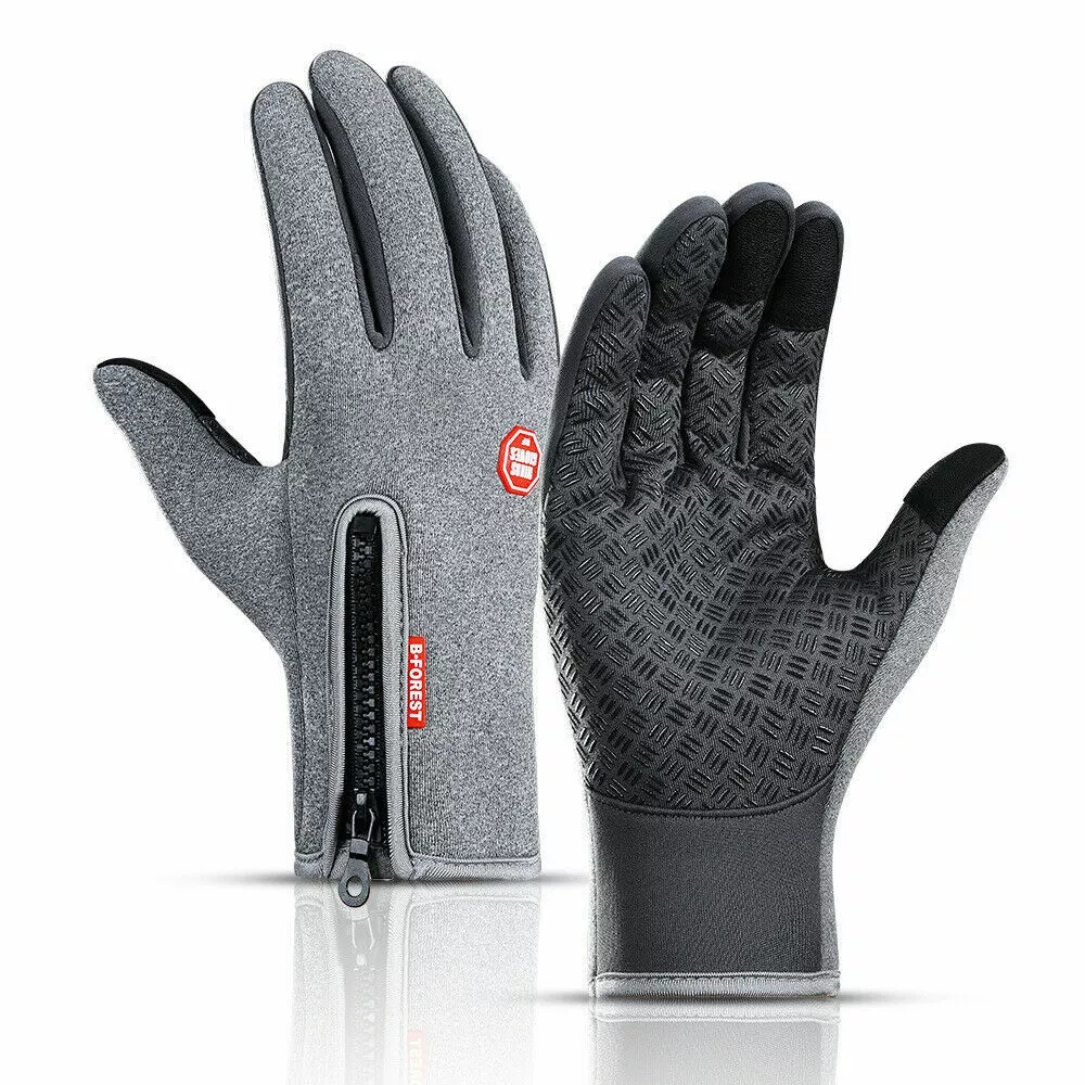 Thermal Winter Gloves with Touchscreen Fingertips and Windproof Zipper Wrist - Image 2