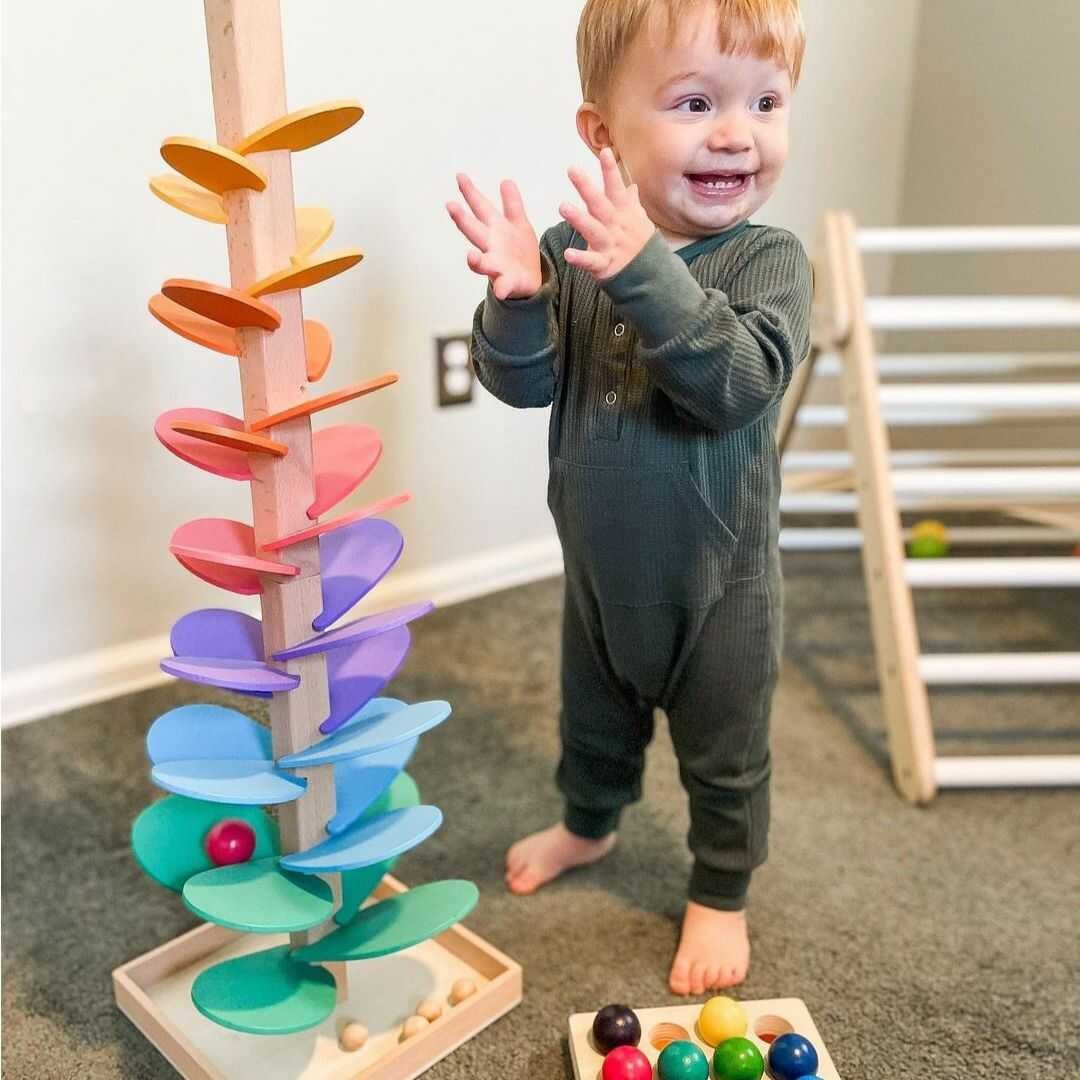 Toddler Marble Run Toy Tree with Cascading Balls and Musical Sounds - Image 1