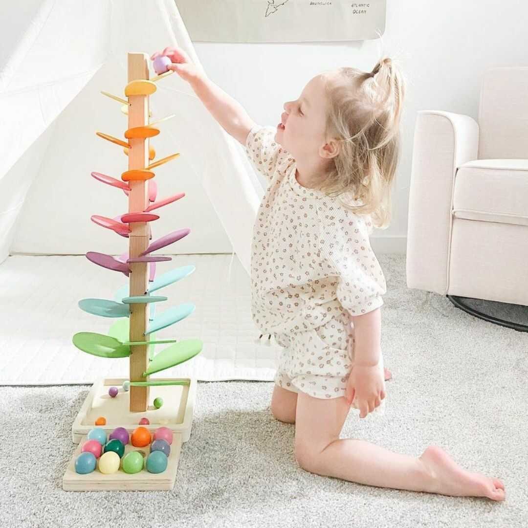 Toddler Marble Run Toy Tree with Cascading Balls and Musical Sounds - Image 2
