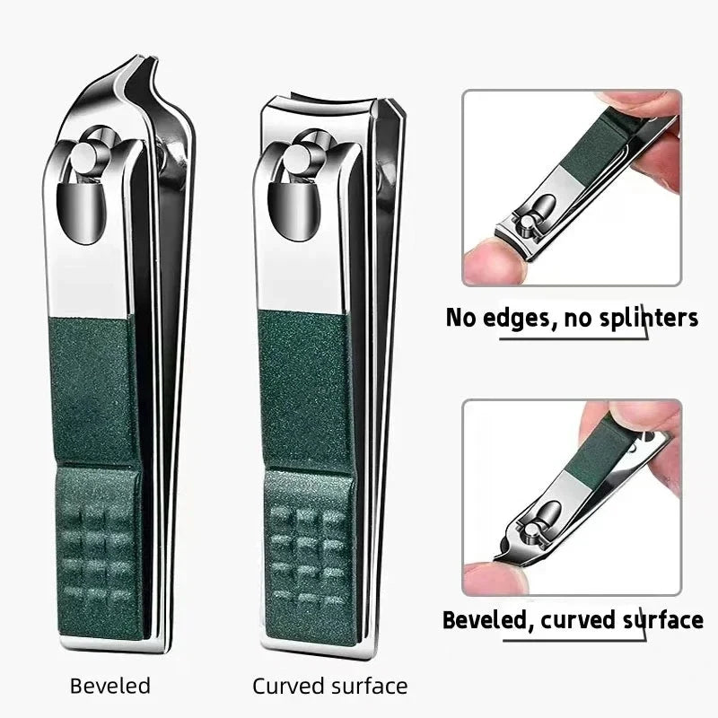 Toe Nail Clipper Set with Stainless Steel Blades Professional Fingernail File and Storage Case - Image 3
