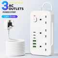USB Power Strip with 3 AC Outlets 6 Ports and 2m Extension Cable - Image 3