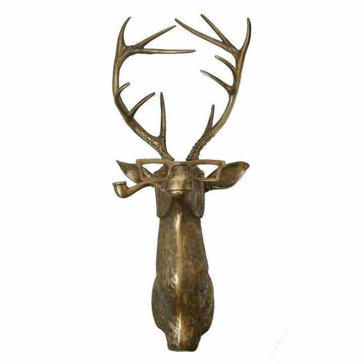 Wall Art Metallic Animal Head Sculpture with Textured Details and Glasses - Image 10