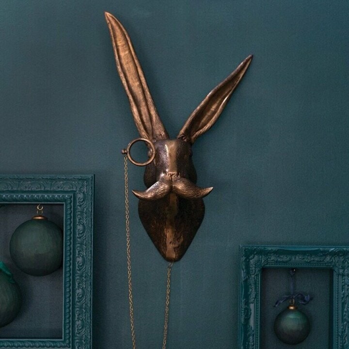 Wall Art Metallic Animal Head Sculpture with Textured Details and Glasses - Image 15