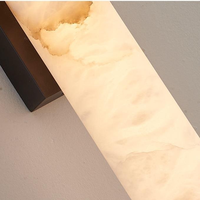 Wall Sconce Lighting with Hardwired Cylindrical Translucent Marble Shade - Image 11