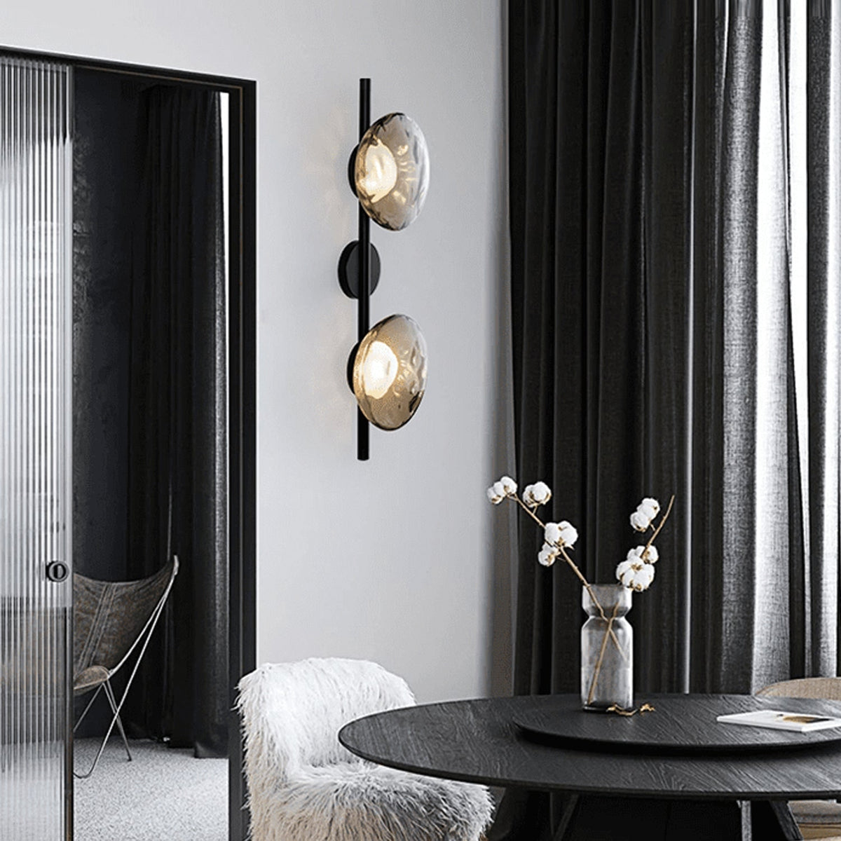 Wall Sconce Lighting with Textured Ripple Glass and Contemporary Design - Image 4