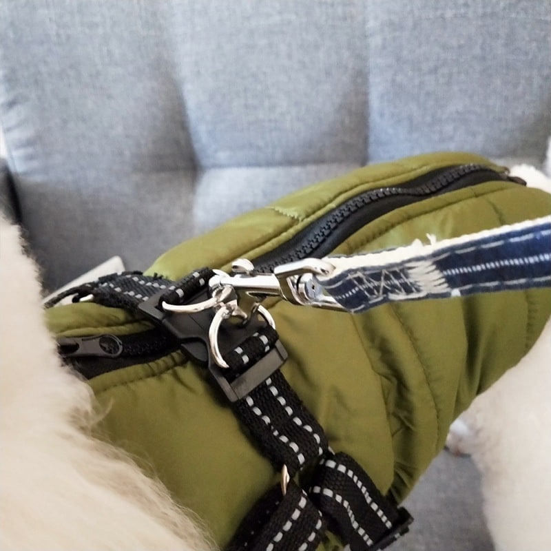 Waterproof Dog Coat with Harness Padded Puffer Jacket for Cold Weather - Image 4