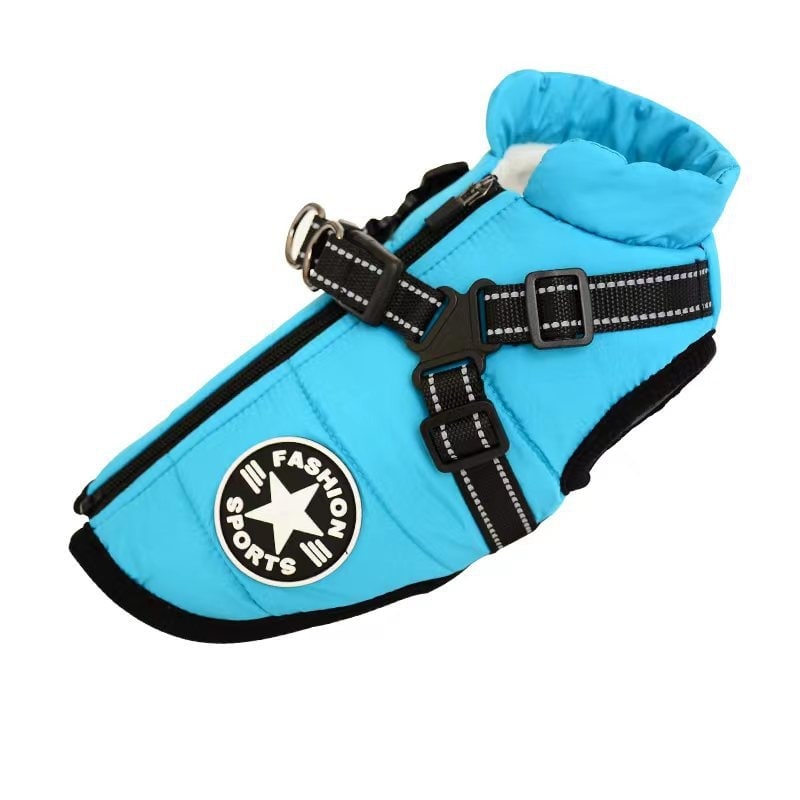 Waterproof Dog Coat with Harness Padded Puffer Jacket for Cold Weather - Image 5