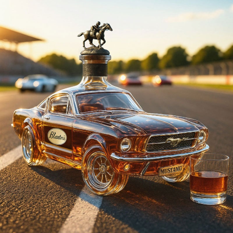 Whiskey Decanter Shaped Like a Vintage Sports Car with Removable Stopper - Image 1
