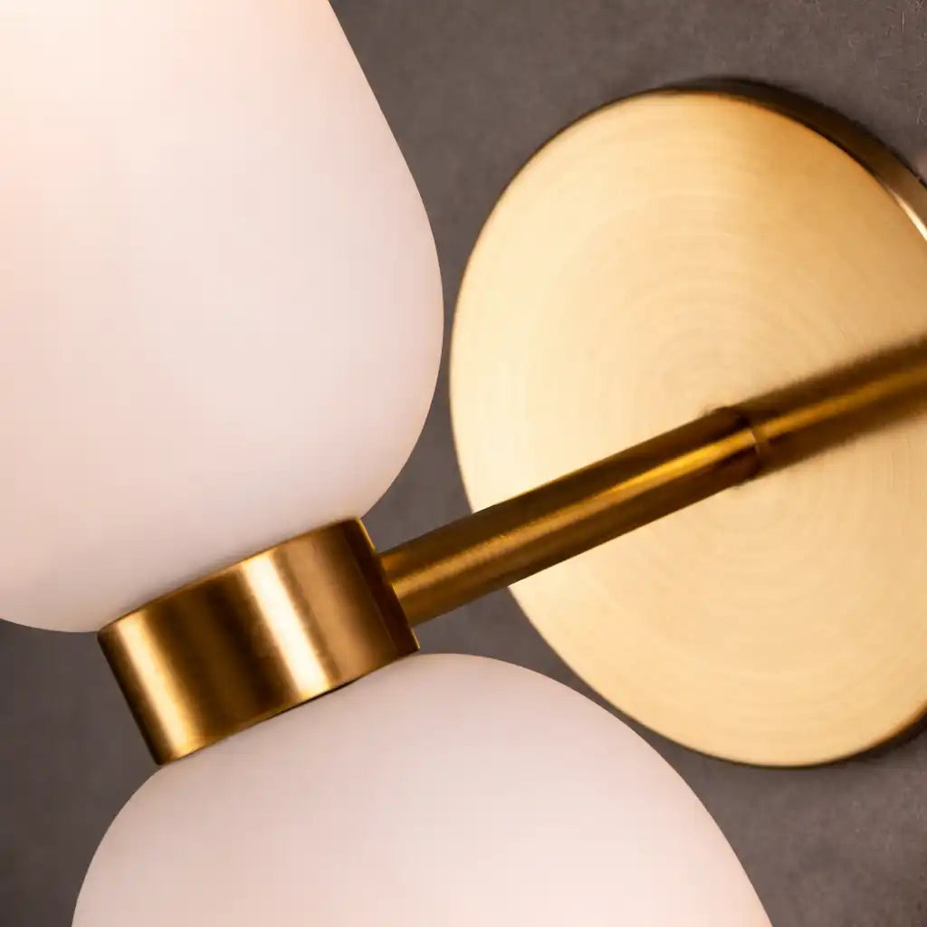 Wall Sconce Lamp with Dual Sculpted Glass Shades Modern Contemporary Lighting