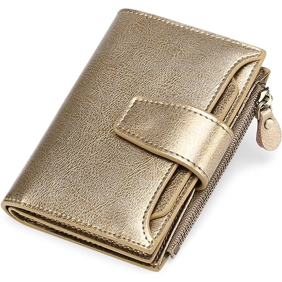 Women's Bifold Wallet with Snap Closure Zipper Pocket and Card Slots - Image 21