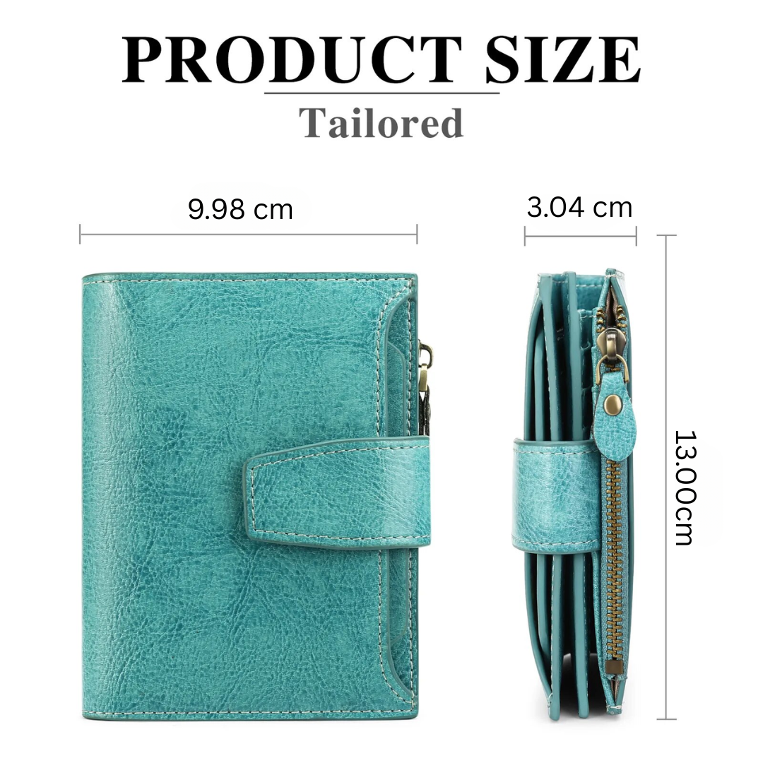 Women's Bifold Wallet with Snap Closure Zipper Pocket and Card Slots - Image 25