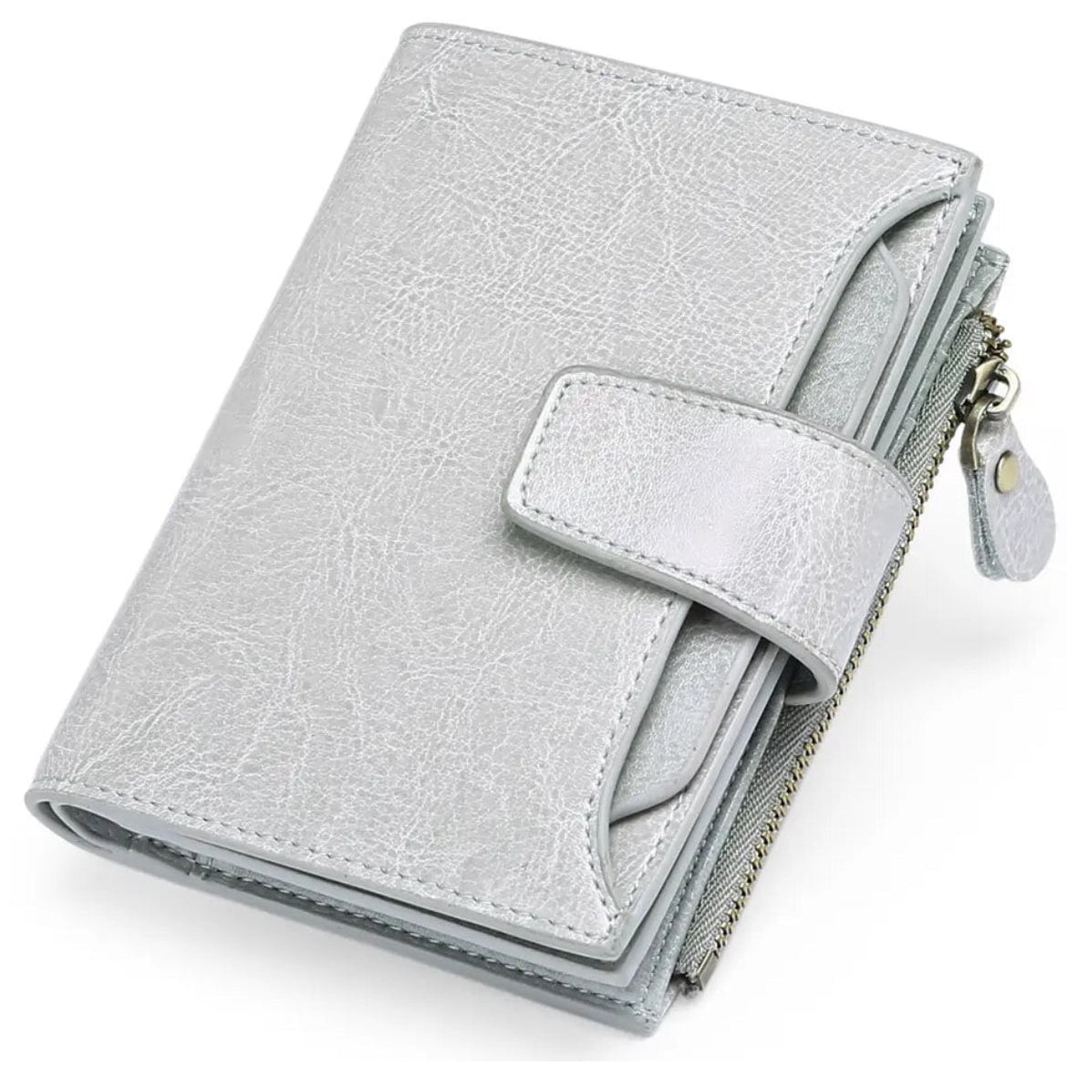 Women's Bifold Wallet with Snap Closure Zipper Pocket and Card Slots - Image 30