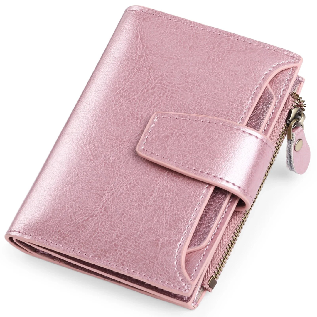 Women's Bifold Wallet with Snap Closure Zipper Pocket and Card Slots - Image 4