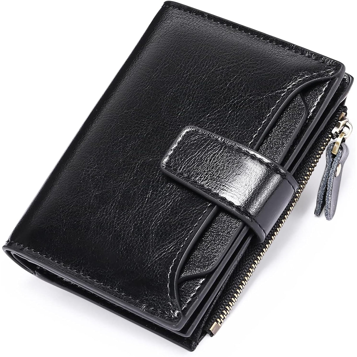 Women's Bifold Wallet with Snap Closure Zipper Pocket and Card Slots - Image 5