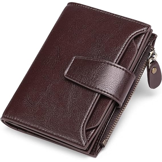 Women's Bifold Wallet with Snap Closure Zipper Pocket and Card Slots - Image 8