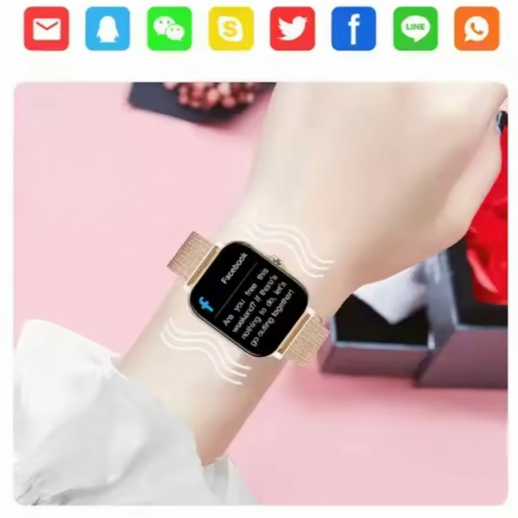 Women's GPS Smartwatch with Heart Rate Monitor Fitness Tracking and Metal Mesh Band - Image 3