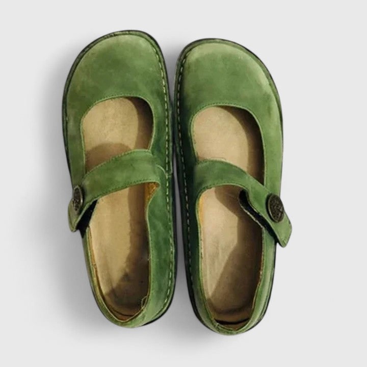 Women's Mary Jane Flats with Adjustable Strap and Cushioned Nubuck Sole - Image 2