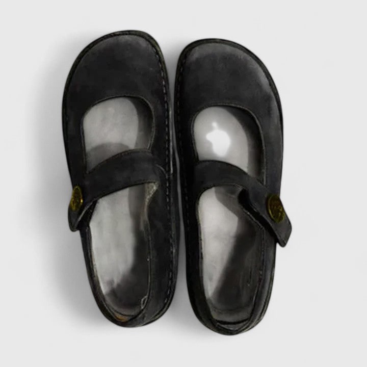 Women's Mary Jane Flats with Adjustable Strap and Cushioned Nubuck Sole - Image 5