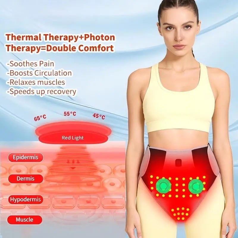 Women's Menstrual Heating Pad with Vibration Massage and Lower Back Wrap for Cramps - Image 2