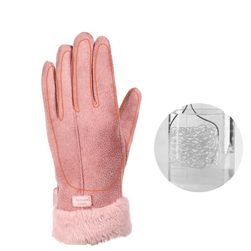 Women's USB Heated Gloves with Faux Fur Cuffs and Rechargeable Fast Warm-Up - Image 7