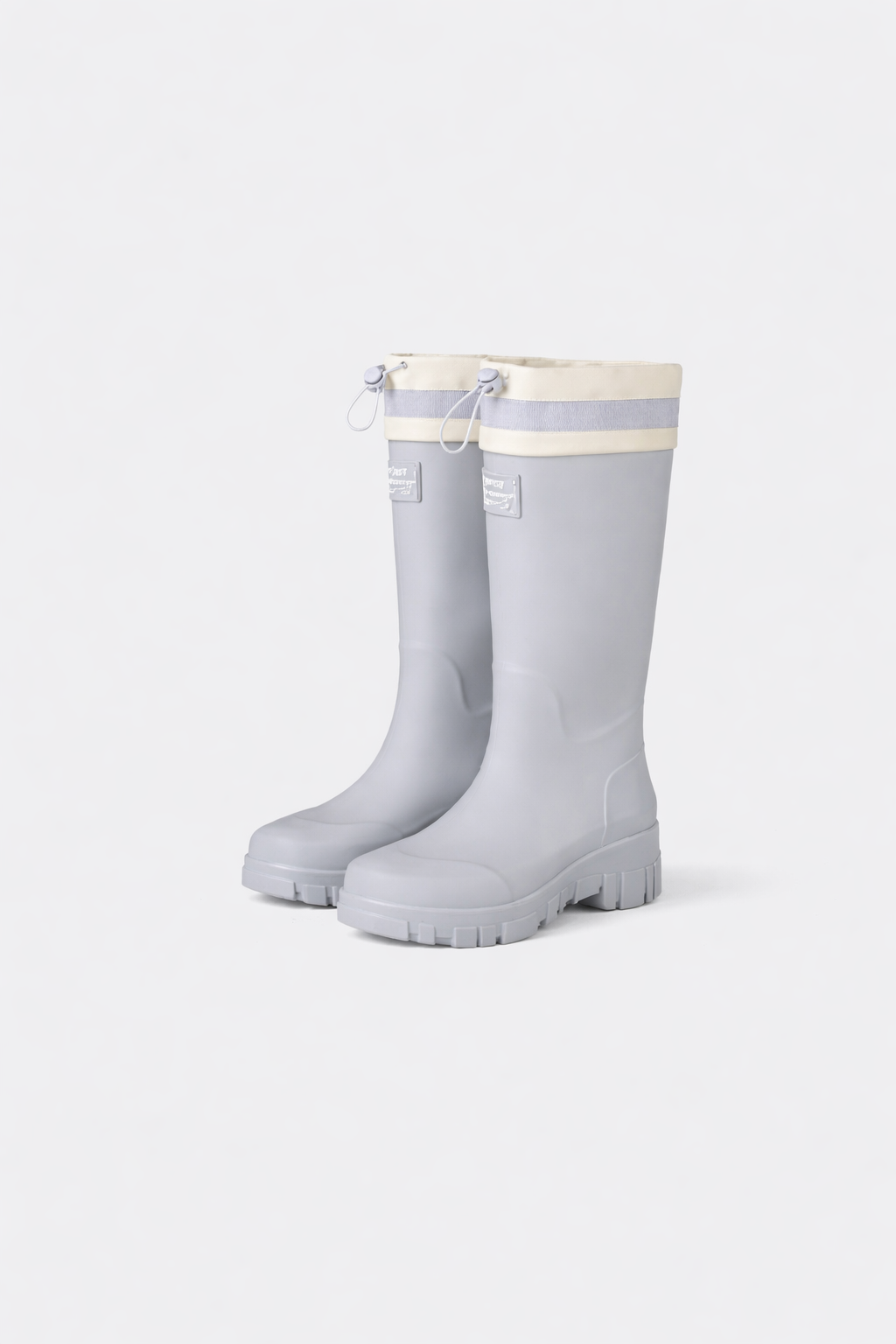 Women's Waterproof Rubber Rain Boots with Drawstring Collar and Chunky Lug Sole - Image 8