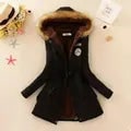 Women's Winter Coat with Fleece Lining and Faux Fur Hood Mid-Length Parka Jacket - Image 8