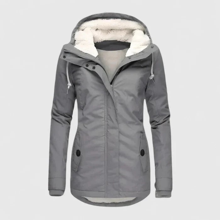 Women's Winter Jacket with Sherpa Fleece Lining Hooded Neckline and Waterproof Shell - Image 6