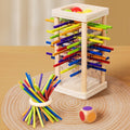 Wooden Tower Game with Colored Sticks and Balls for Balance Block Play - Image 1