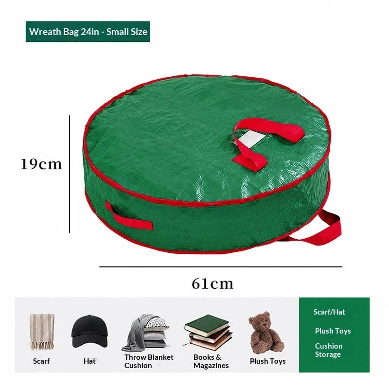 Wreath Storage Bag with Dual Zipper Closure and Handles for Christmas Decoration Organization - Image 10